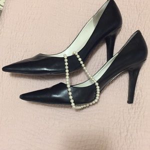 Ralph Lauren black leather 4” heel pumps sz 9.5 👠
